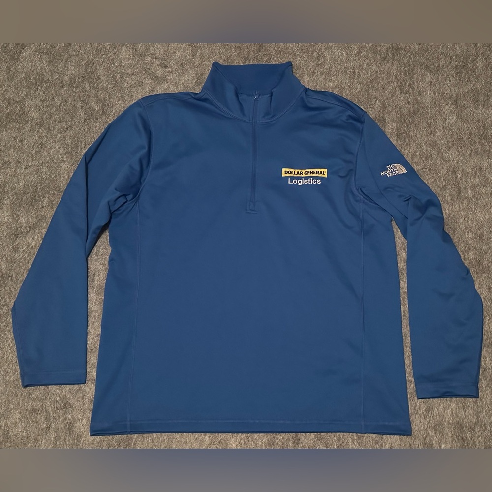 Men’s The North Face Dollar General Logistics Blue Fleece 1/4 Zip Pullover- XL